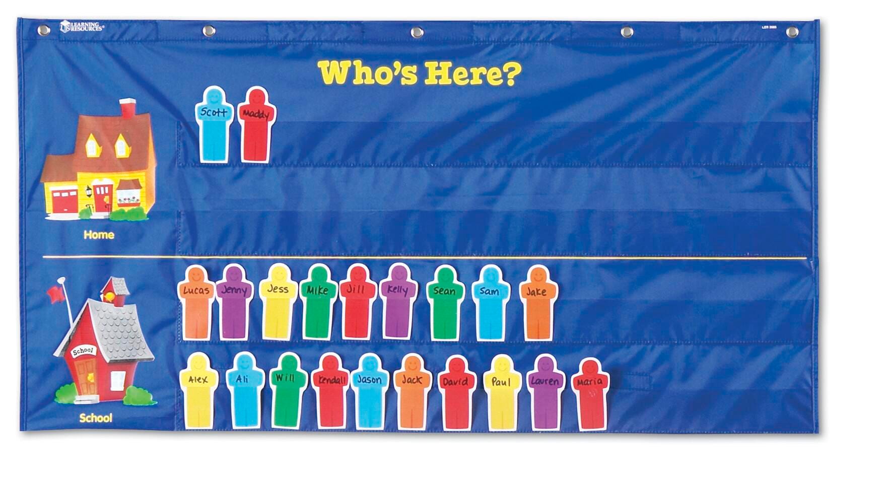 Learning Resources Attendance Pocket Chart, 32 x 18 Inches 1391215